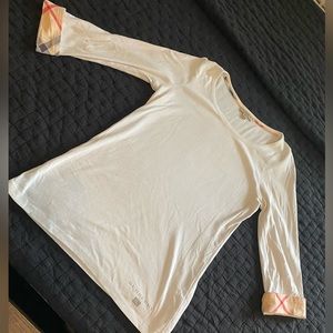 Women’s Brit Burberry White 3/4 Length Shirt